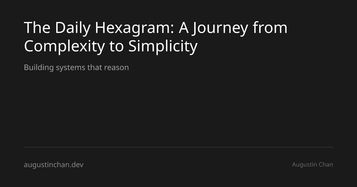 The Daily Hexagram: A Journey from Complexity to Simplicity | Augustin Chan